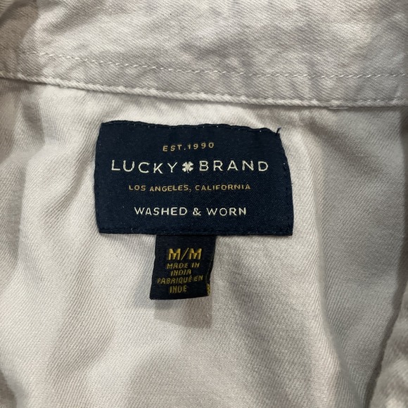 Lucky Brand Pearl Snap Short Sleeve Grey M - Picture 5 of 5